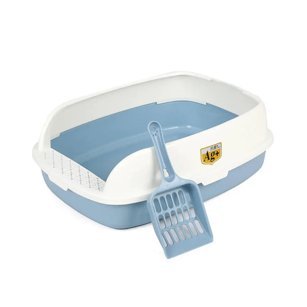 Semi-Open Design Cat Litter Box | Splash-Proof, Easy to Clean, High Sides