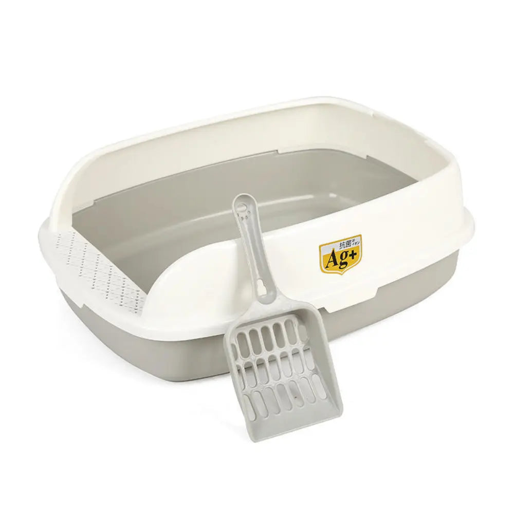 Semi-Open Design Cat Litter Box - Splash-Proof, Easy to Clean, High Sides Pet Daily Life