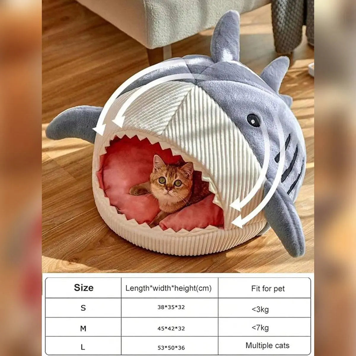 Shark Cat Bed: Cozy Pet Hideout for Kittens & Small Dogs – Best Indoor Pet Bed