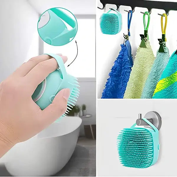 Dog Bath Brush - 2-in-1 Grooming & Shower Attachment for Easy Bathing | Soft Silicone Bristles