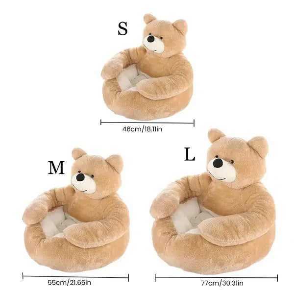 Super Soft Bear Shape Pet Bed | Cozy, Durable, Anti-Slip, and Machine-Washable Pet Bed for Dogs & Cats