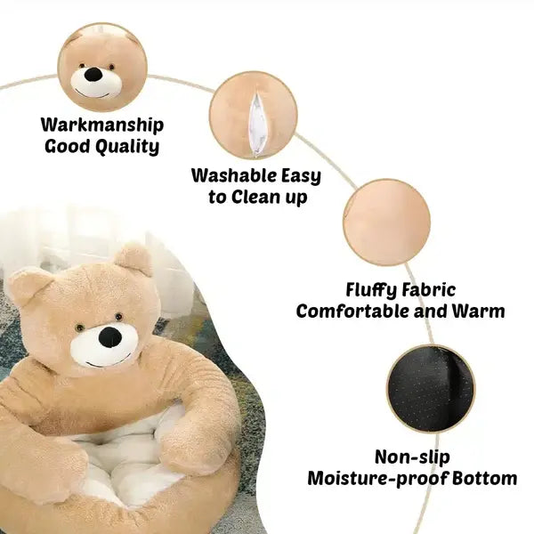 Super Soft Bear Shape Pet Bed | Cozy, Durable, Anti-Slip, and Machine-Washable Pet Bed for Dogs & Cats