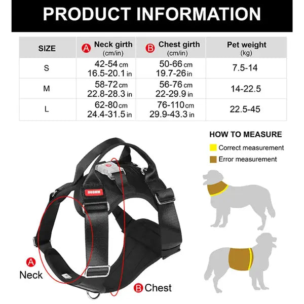 No Pull Dog Harness with LED Light | Adjustable Reflective Dog Vest for Night Walks