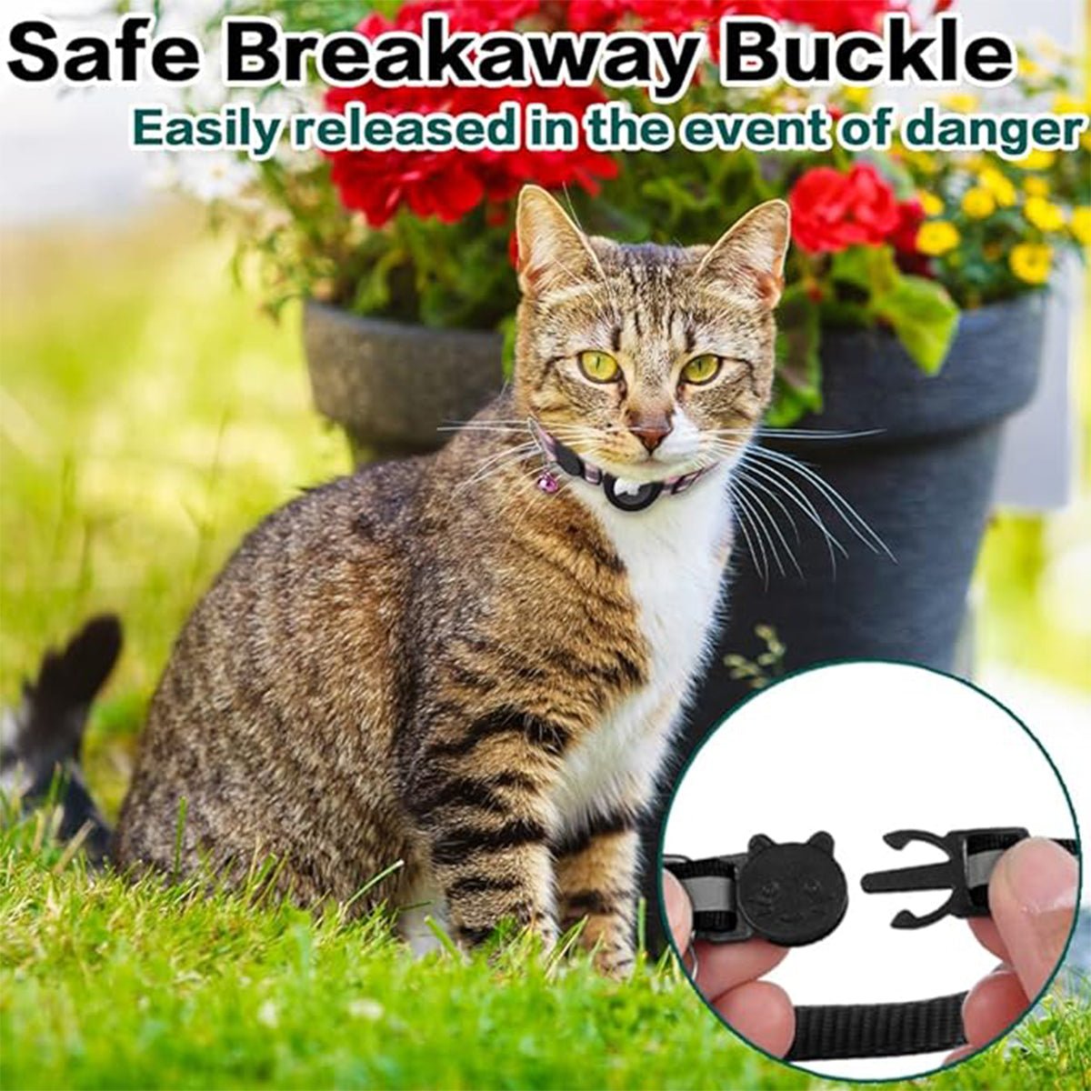 AirTag Cat Collar - Reflective Breakaway Kitten Collar with Apple AirTag Holder