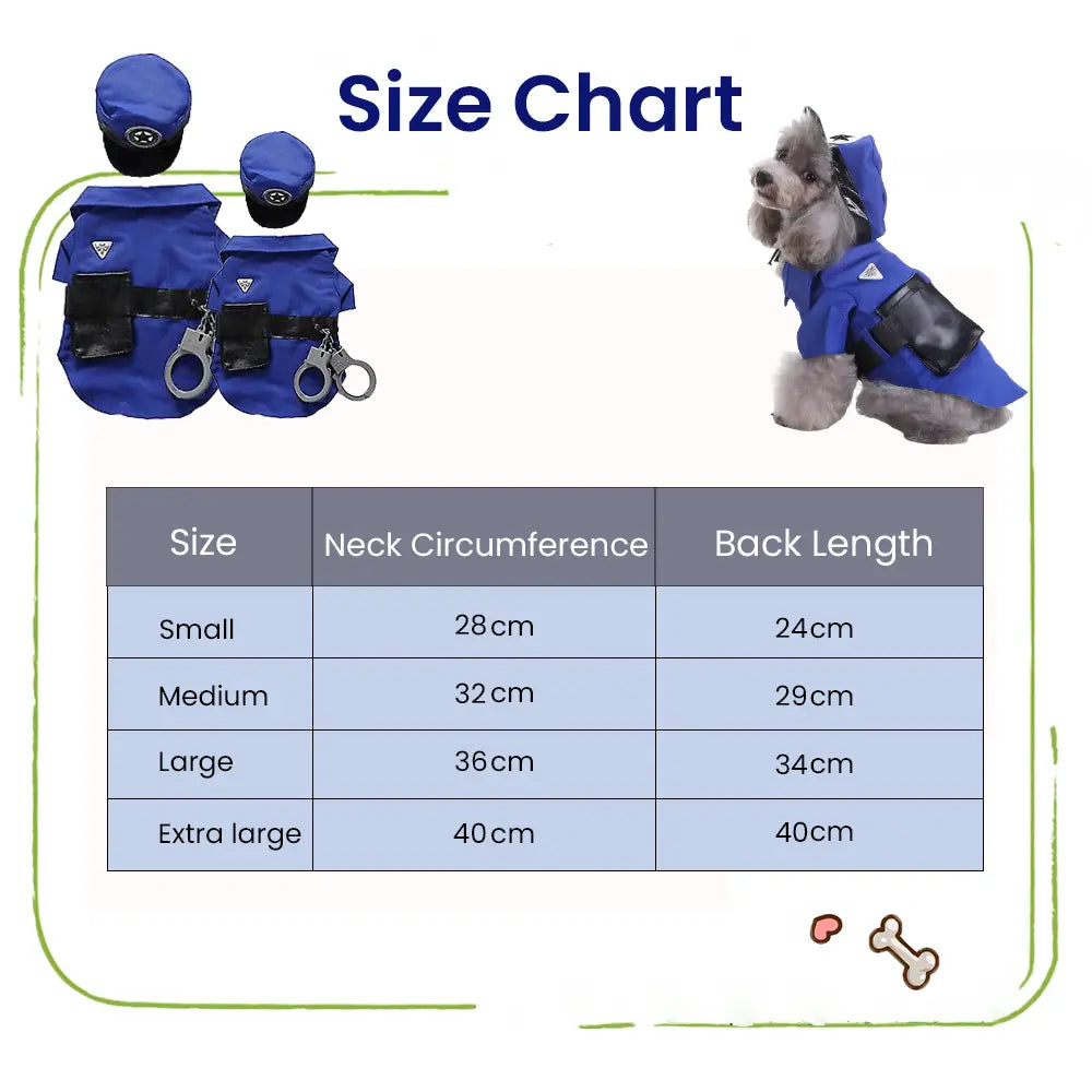 Soft Fabric Dog Police Clothes - Stylish & Comfortable Pet Outfit