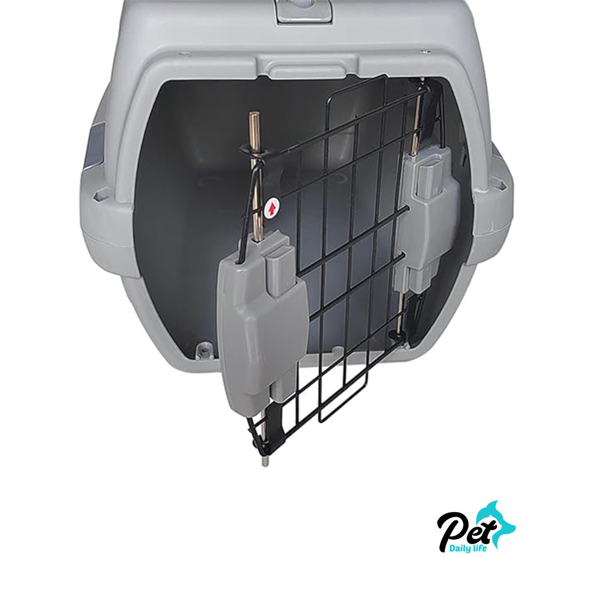 Airline-Approved Pet Kennel - Durable Travel Carrier for Dogs & Cats (Large, Grey)