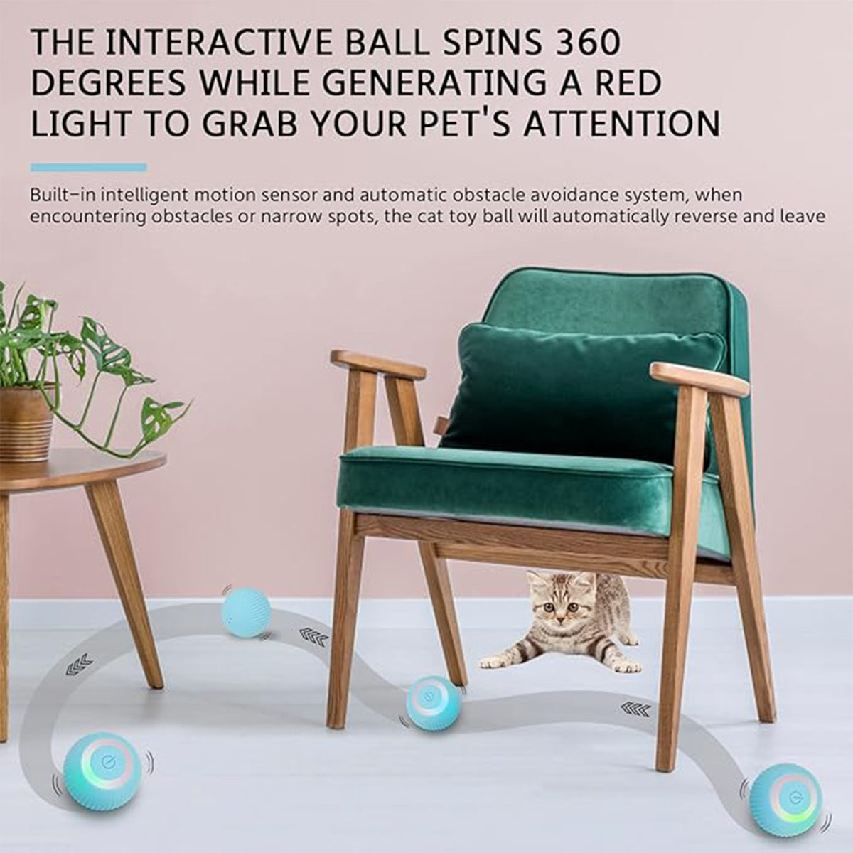 Interactive Cat Toy Ball - USB Rechargeable 360° Self-Rotating Pet Toy | Ideal for Cats & Small Dogs