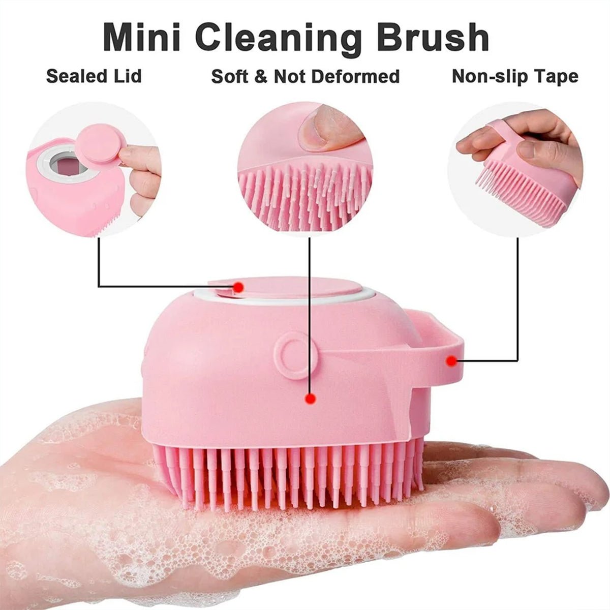 Dog Bath Brush - 2-in-1 Grooming & Shower Attachment for Easy Bathing | Soft Silicone Bristles