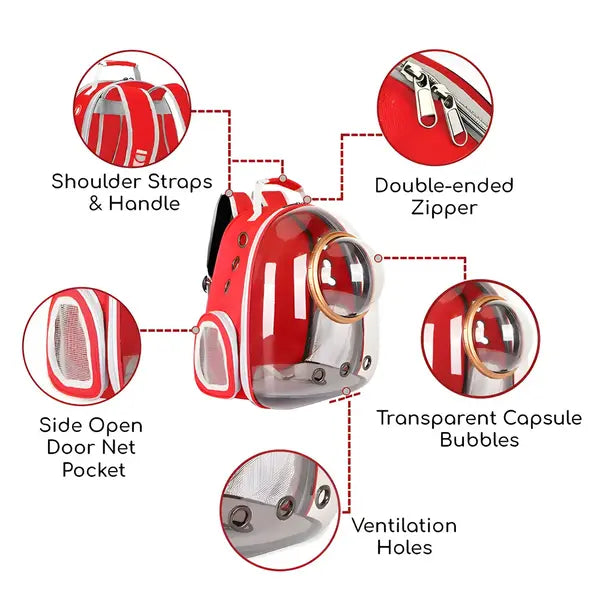 Cat Carrier Backpack - Space Capsule Bubble Pet Travel Carrier for Cats & Small Dogs